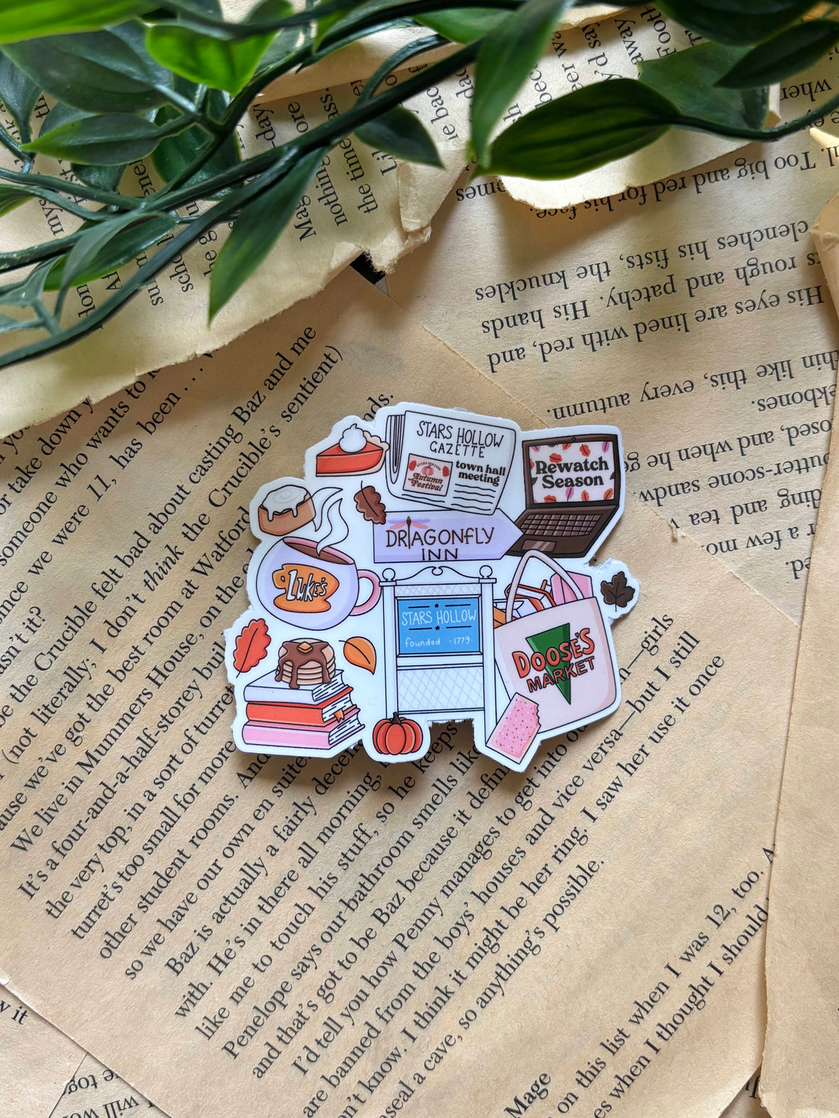 Stars Hollow Town Collage sticker