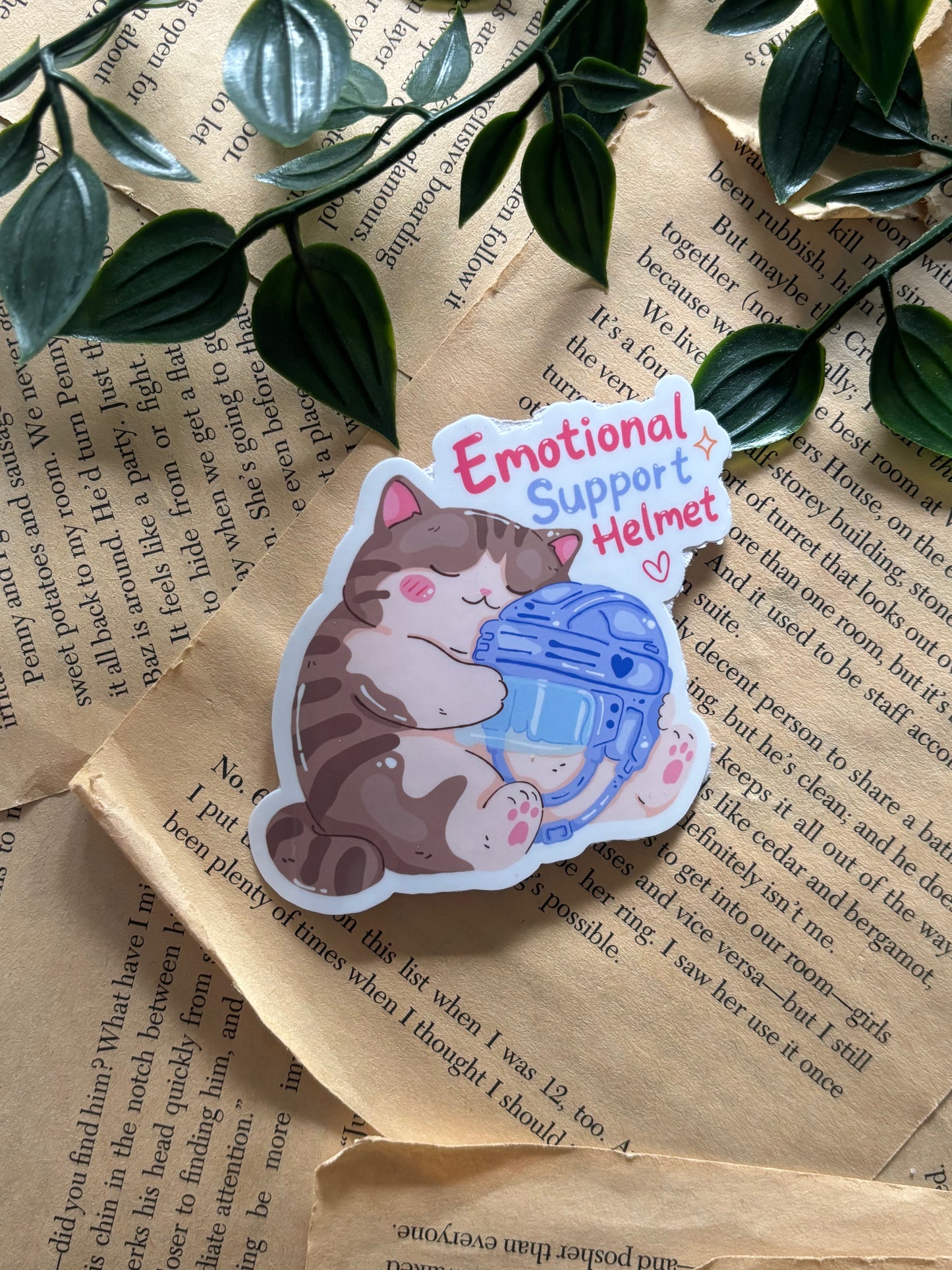 Emotional Support Helmet sticker