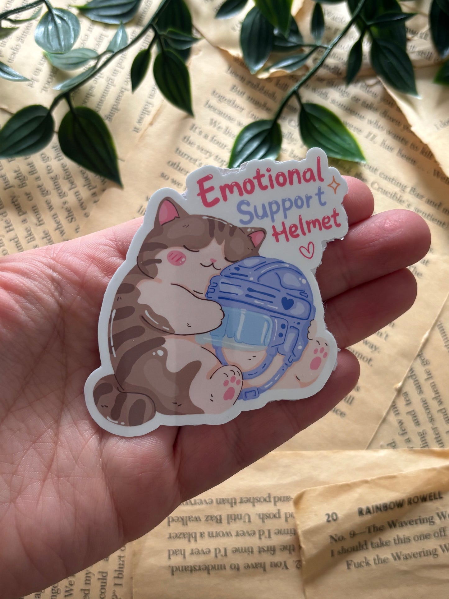 Emotional Support Helmet sticker