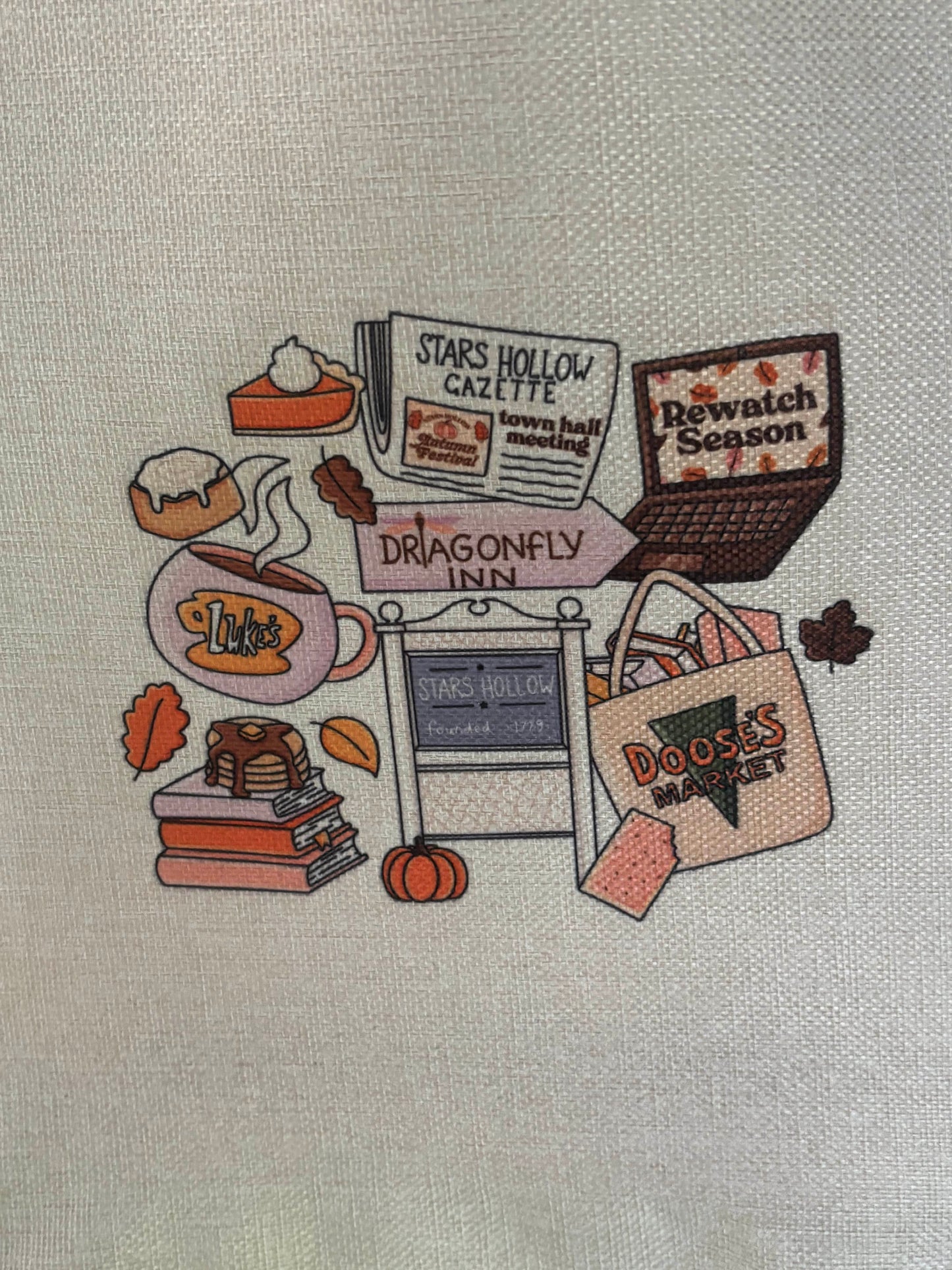 Stars Hollow Town Collage Handlenett
