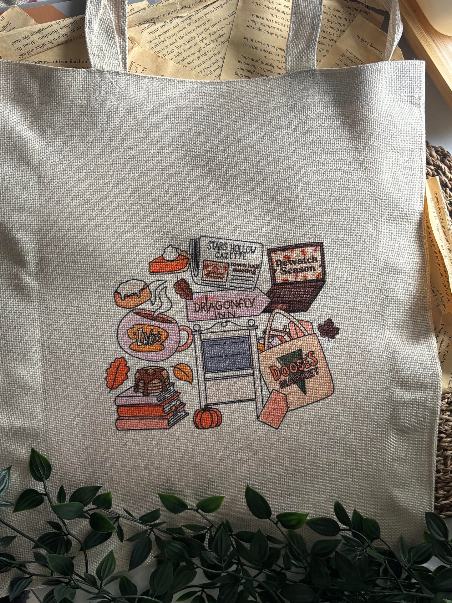 Stars Hollow Town Collage Handlenett