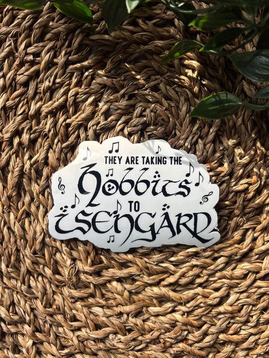 They are taking the hobbits sticker