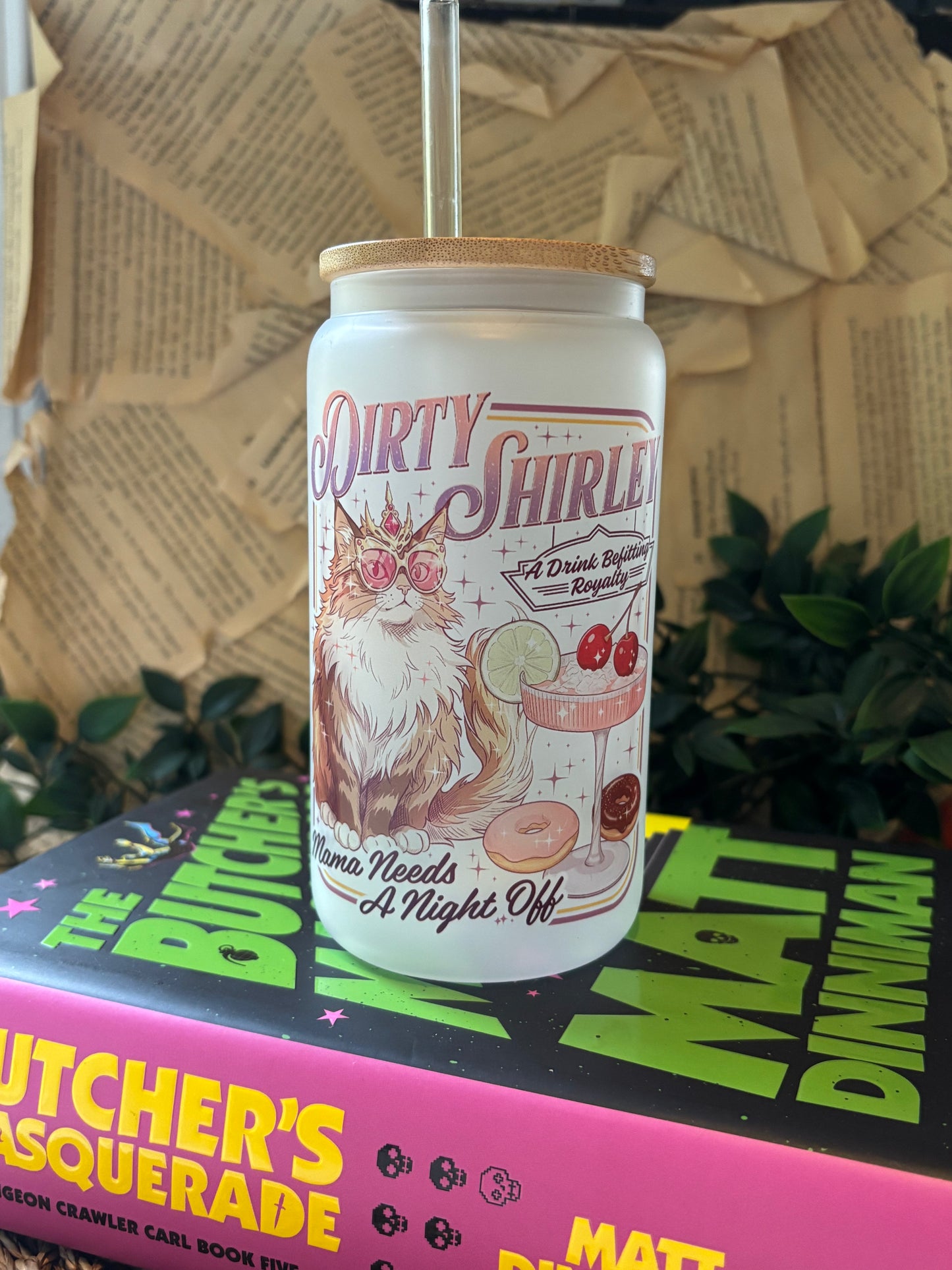 Dirty Shirley Drikkeglass med sugerør