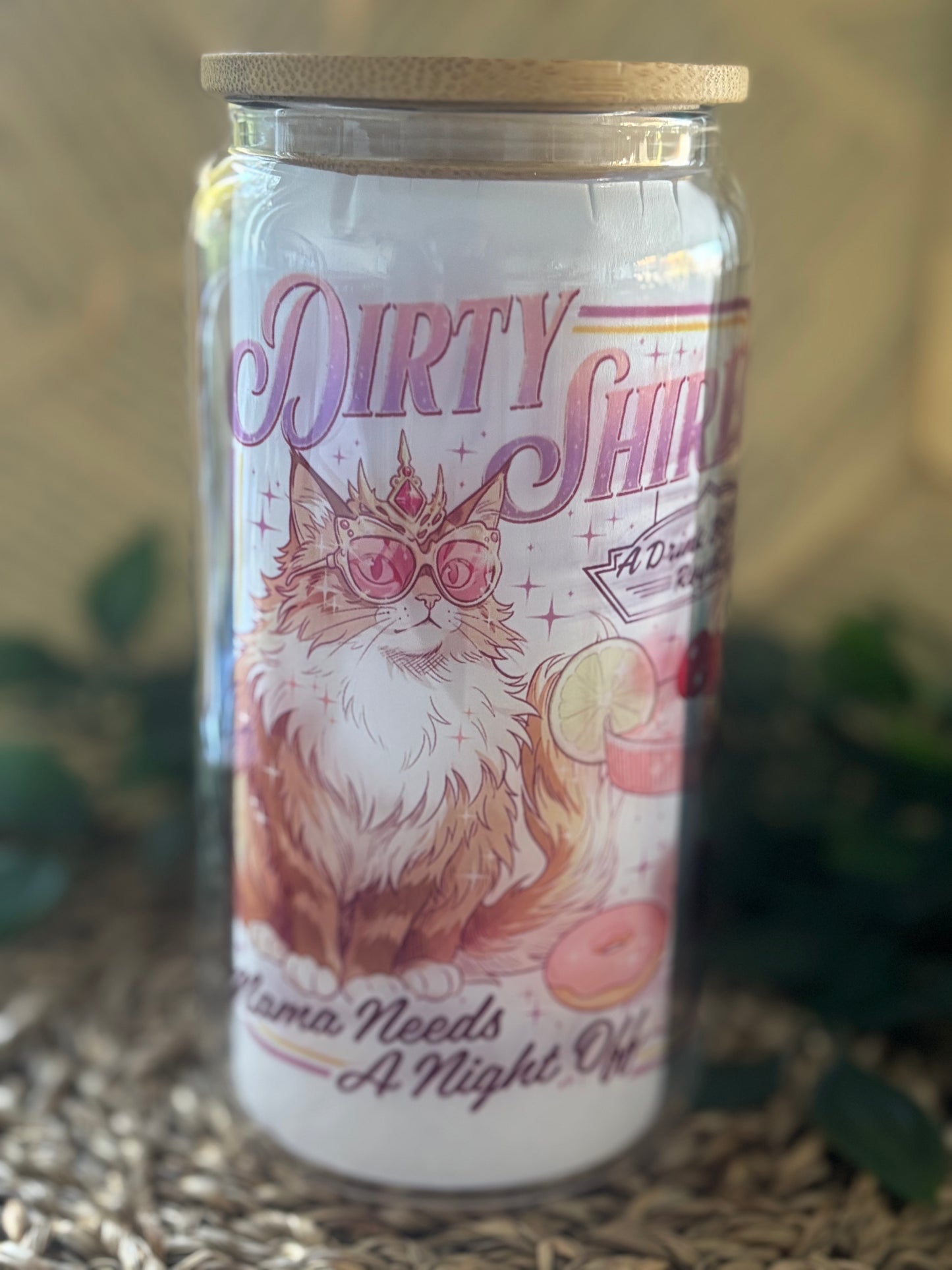 Dirty Shirley Drikkeglass med sugerør