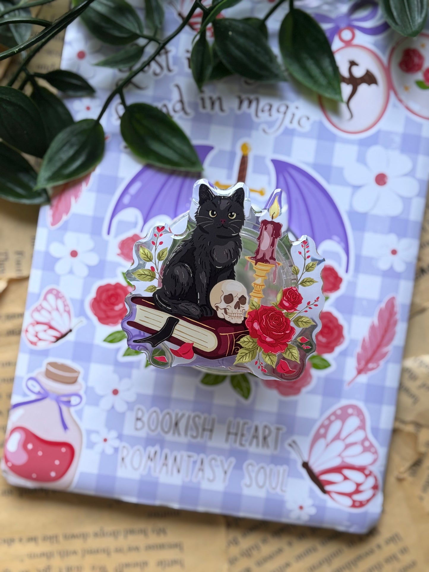 Gothic Cat Magnetisk Kindle Grip