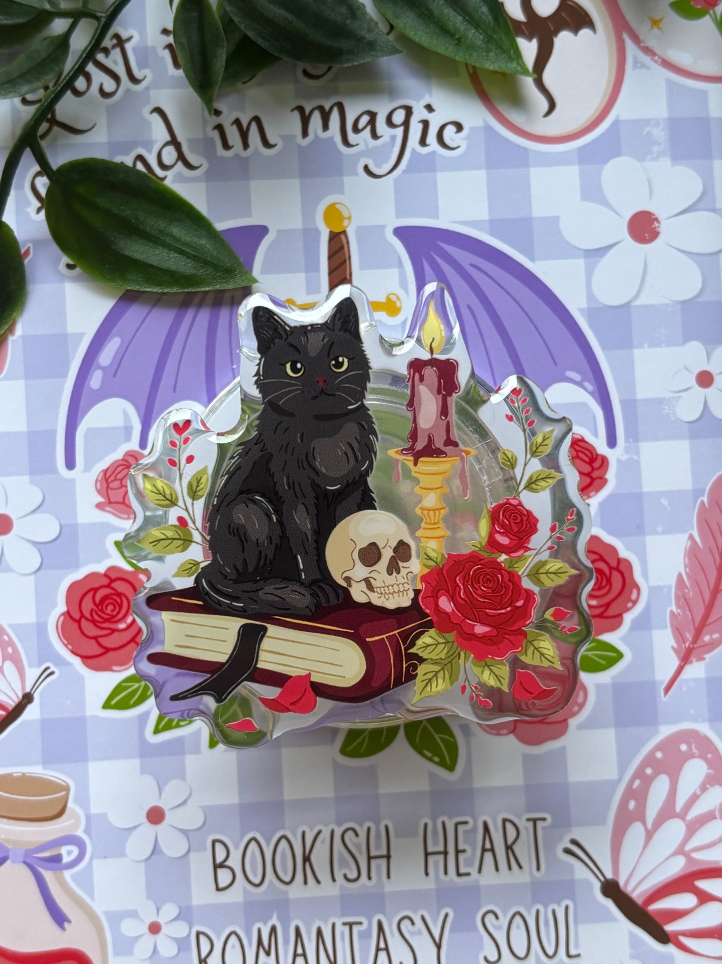 Gothic Cat Magnetisk Kindle Grip