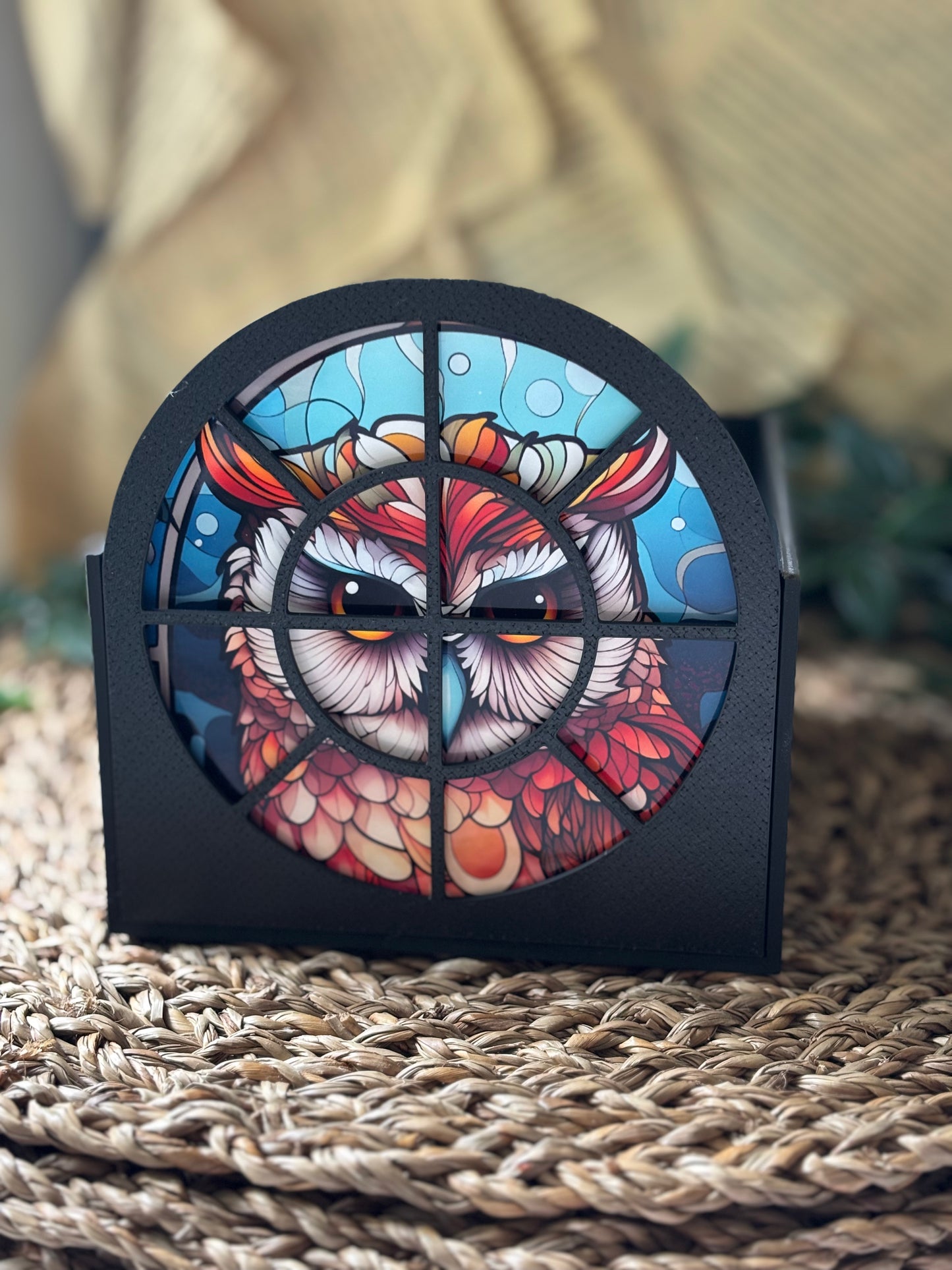 Book Nook - Stained Round Glass Window w/ 5 designs