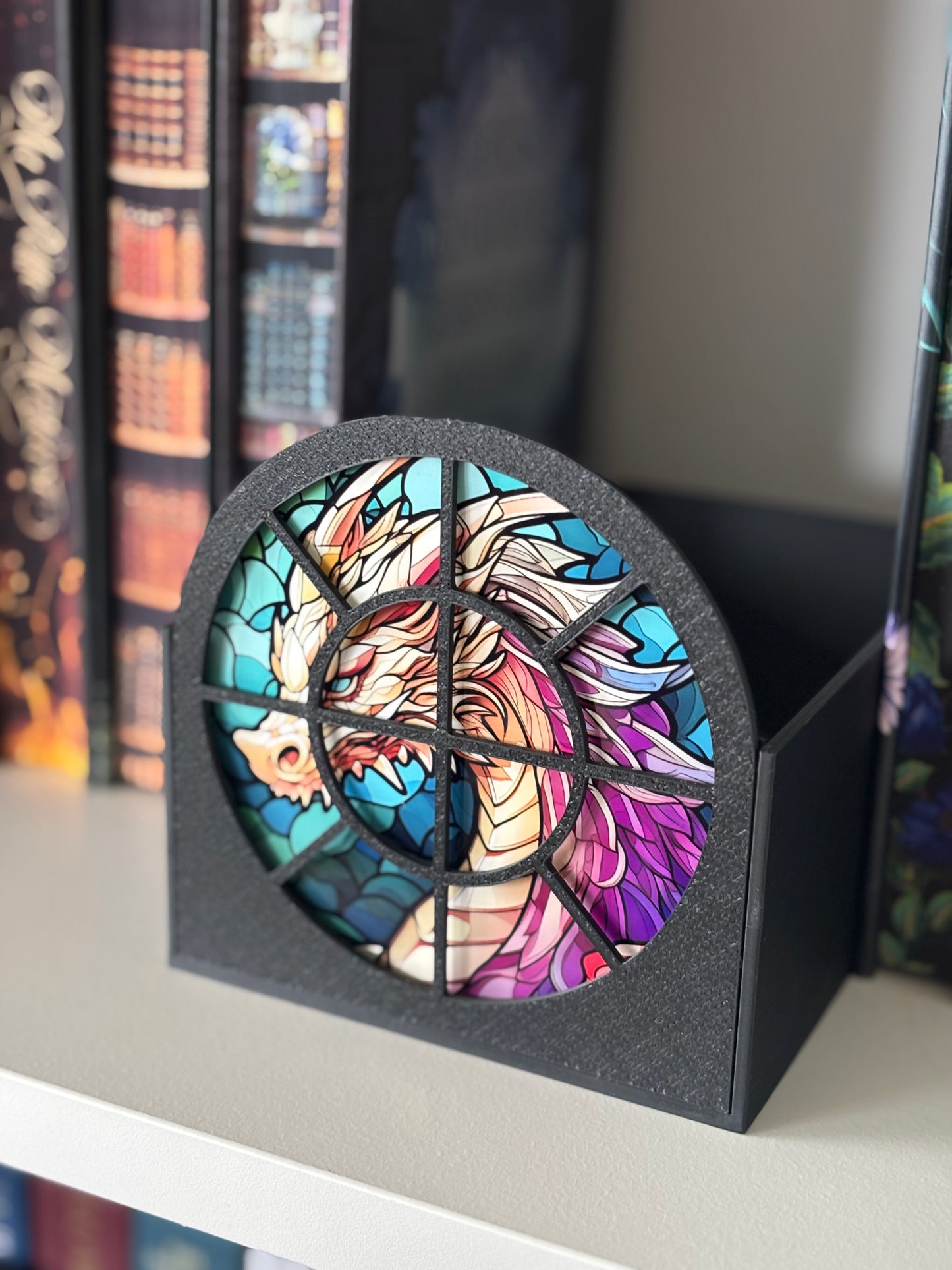 Book Nook - Stained Round Glass Window w/ 5 designs