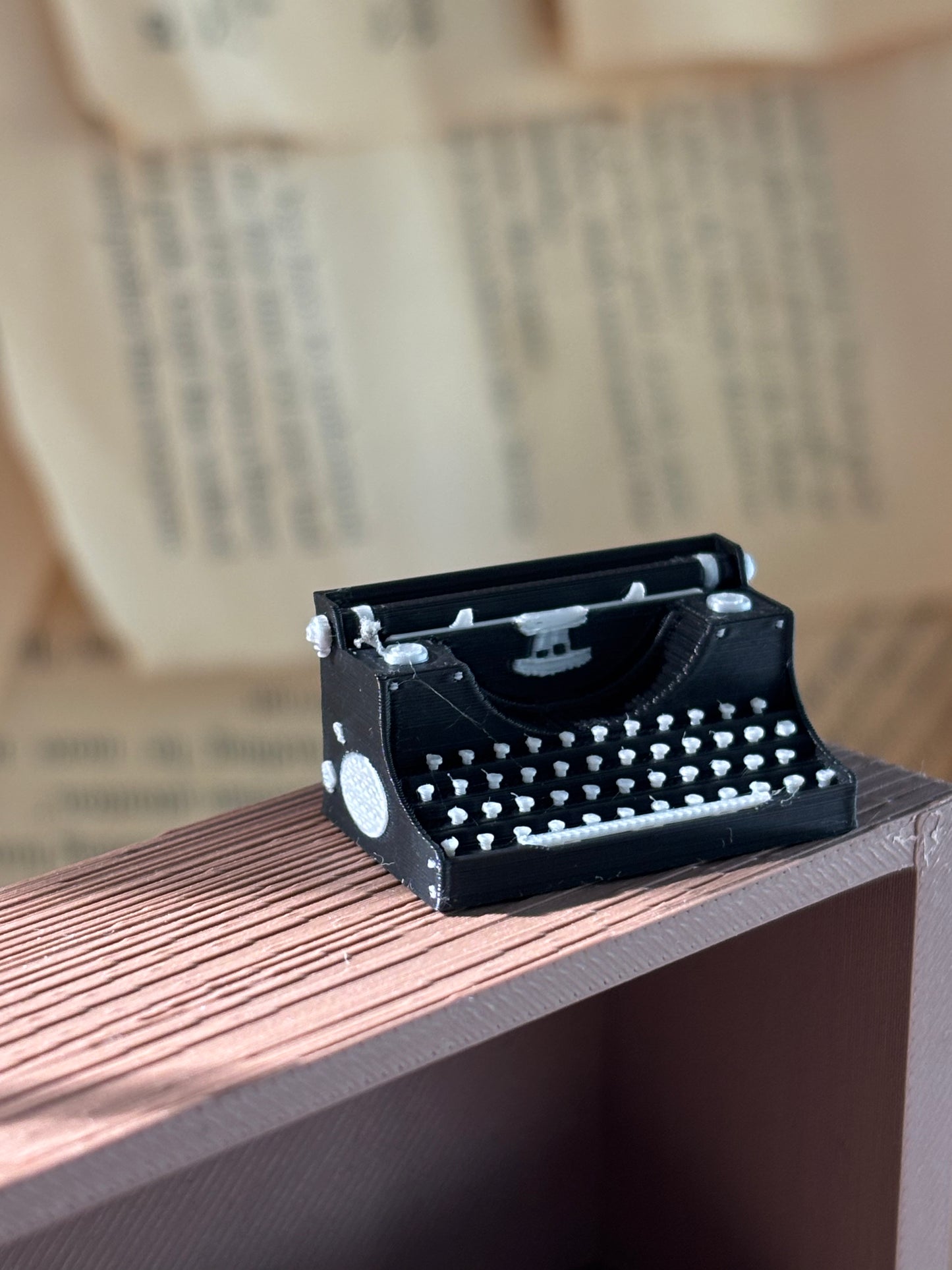 Mini Skrivemaskin til Miniatyr bokhylle