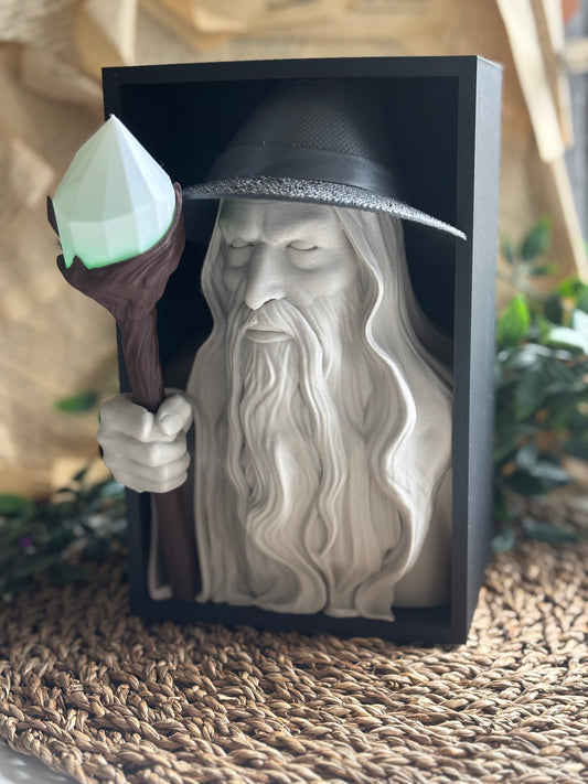 Glowing Wizard Book Nook m/fargelys