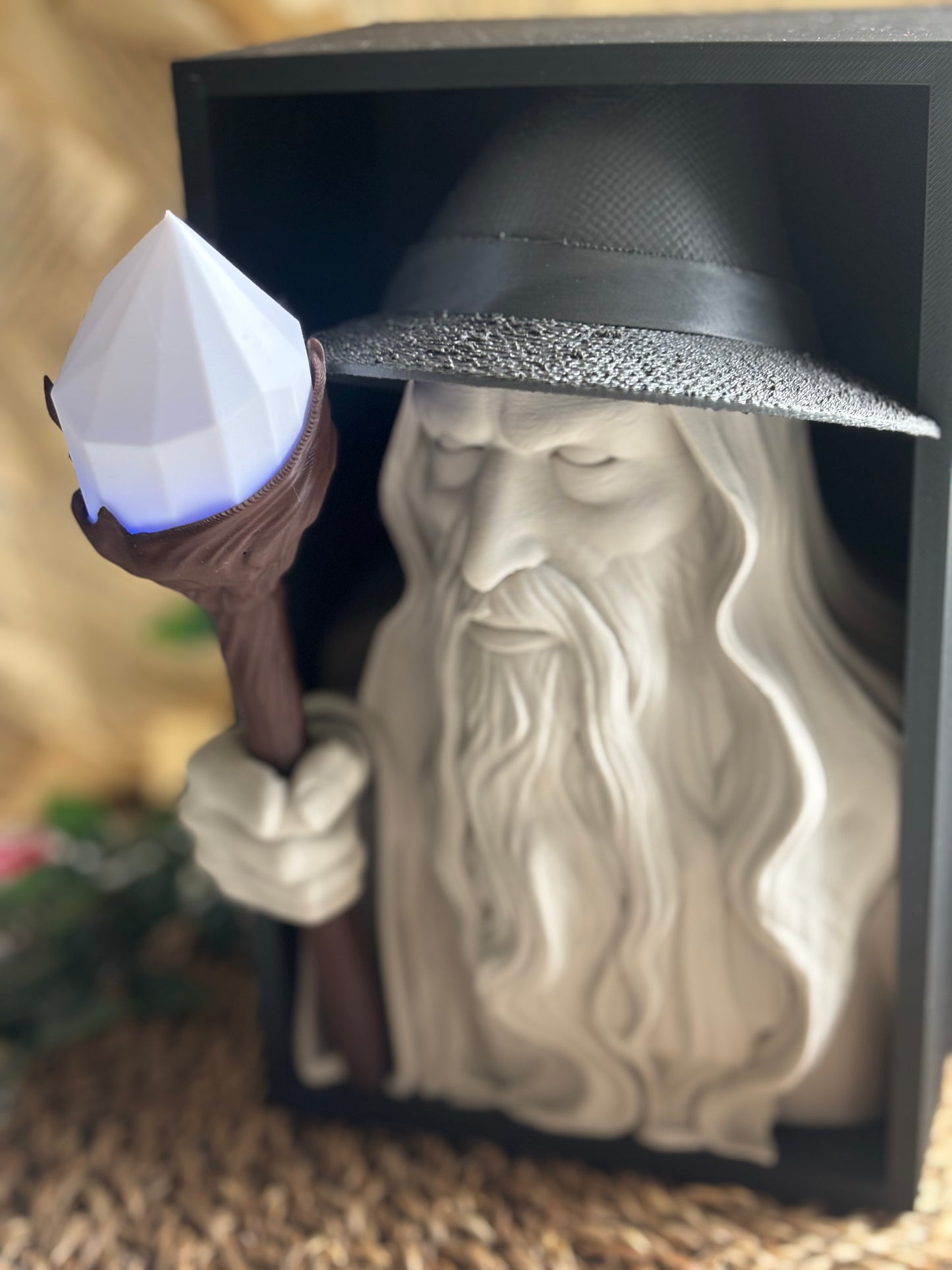 Glowing Wizard Book Nook m/fargelys