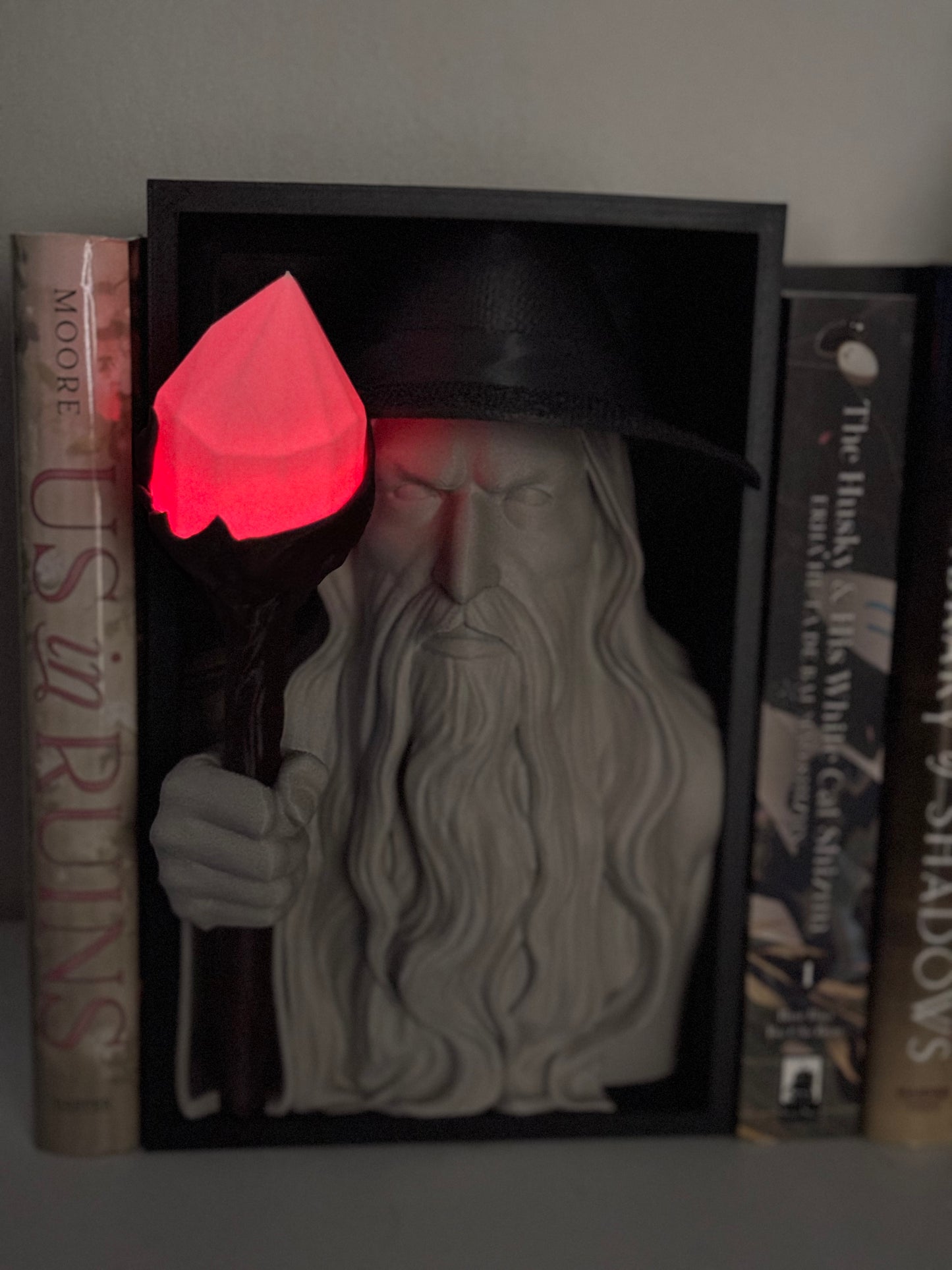 Glowing Wizard Book Nook m/fargelys