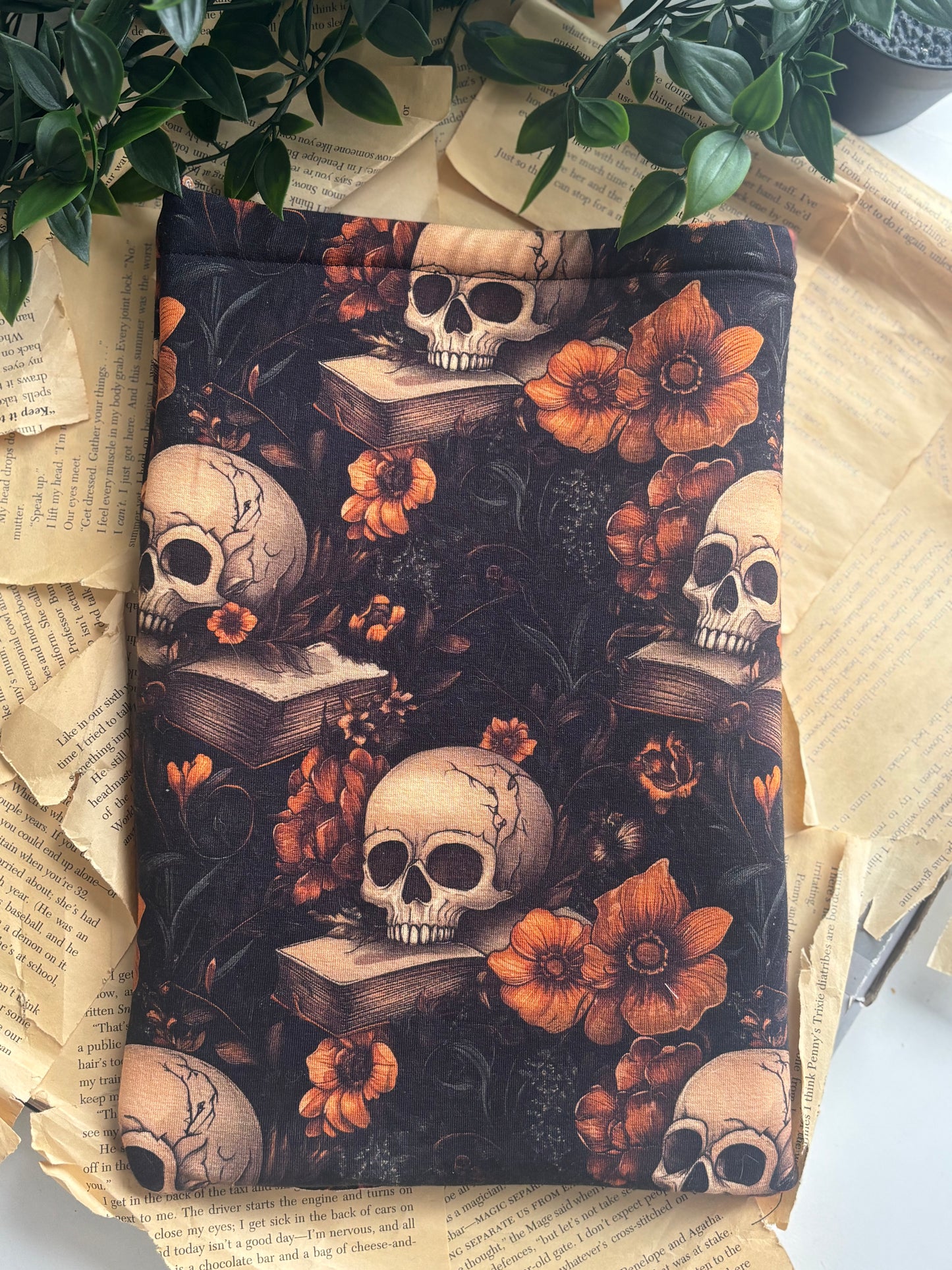 Orange Skull on books Booksleeve (Limited Edition)