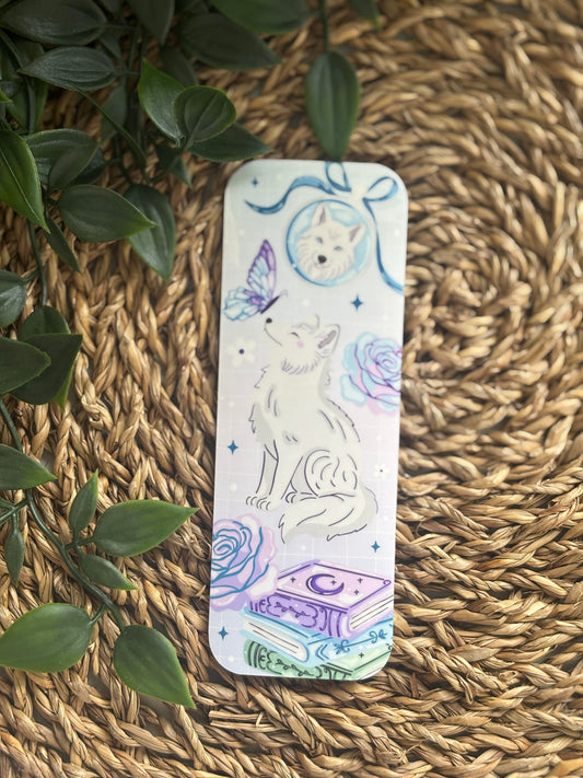White Fox Pastel Bokmerke