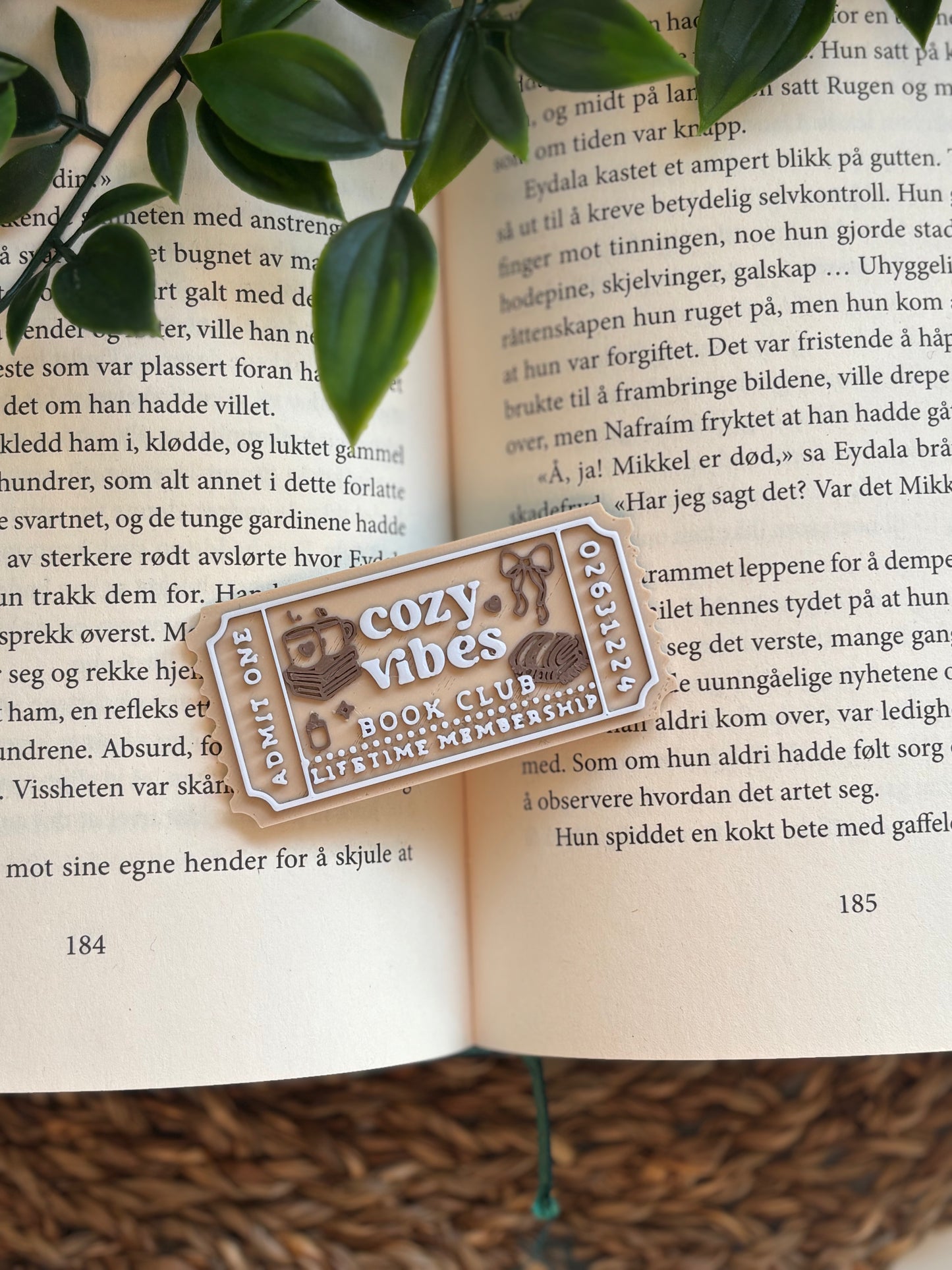 Cozy Vibes Book Club Ticket Pin