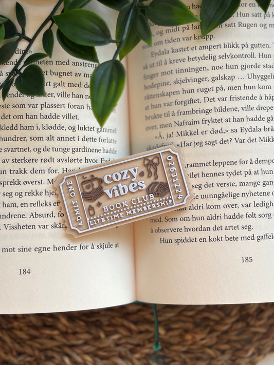 Cozy Vibes Book Club Ticket Pin