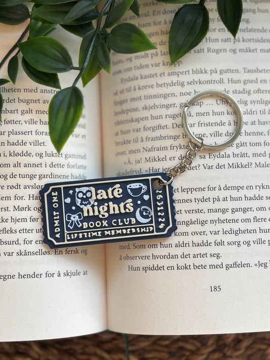 Late Nights Book Club Nøkkelring