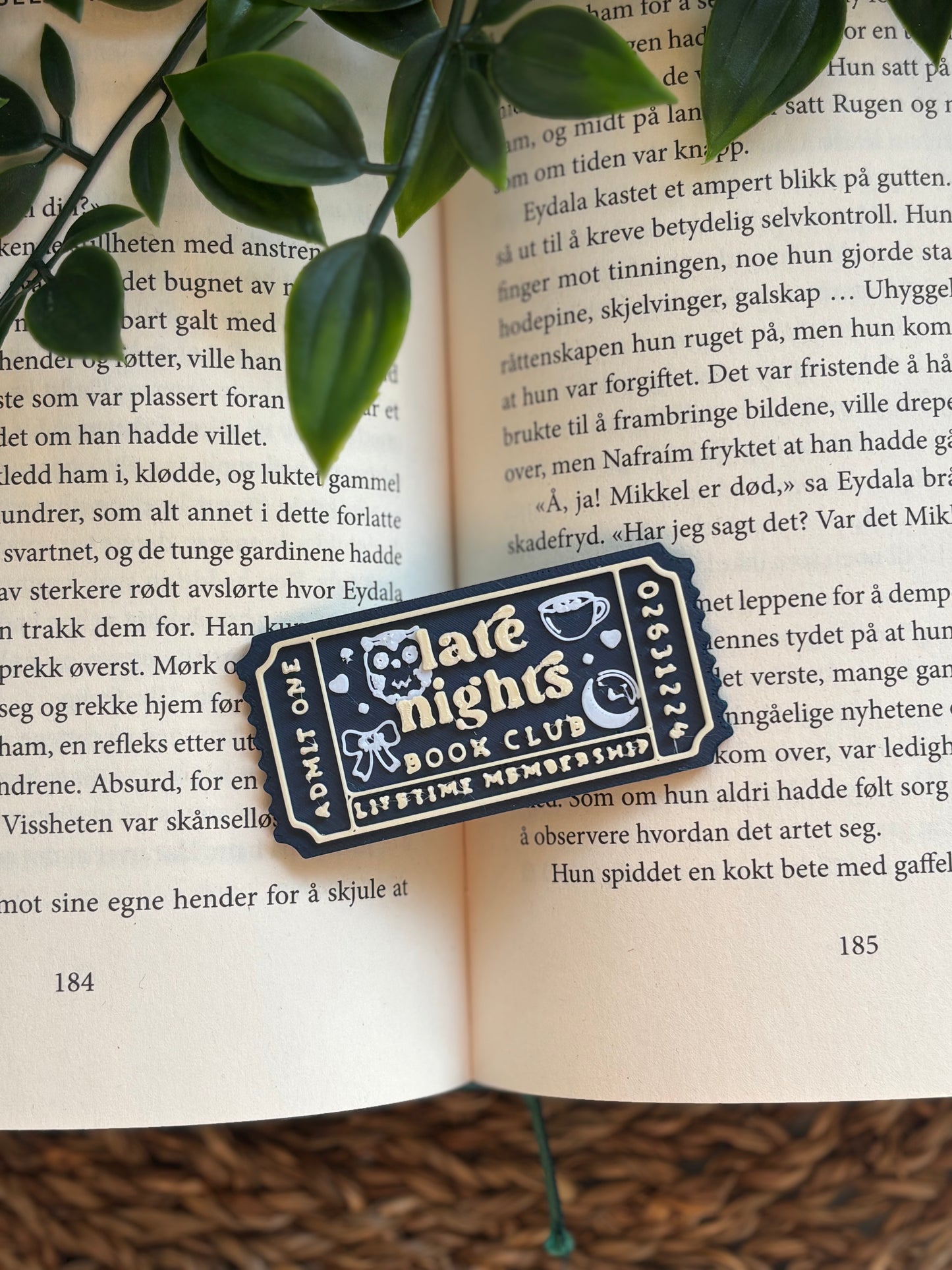 Late nights Book Club Ticket Pin