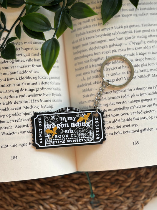 In My Dragon Riding Era Book Club Nøkkelring