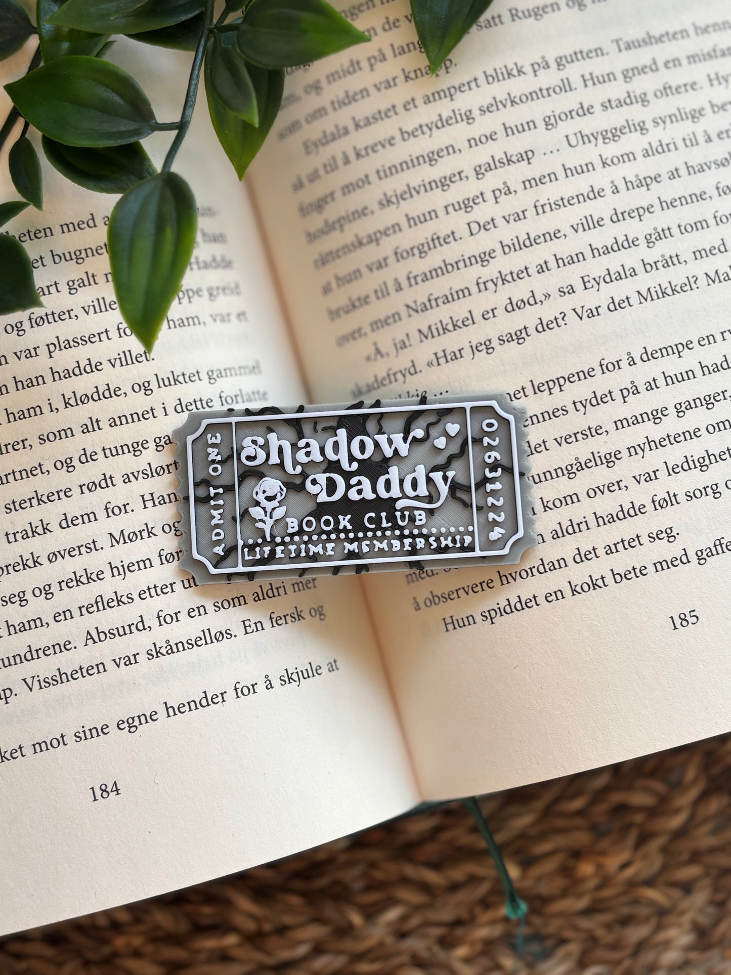 Shadow Daddy Book Club Ticket Pin