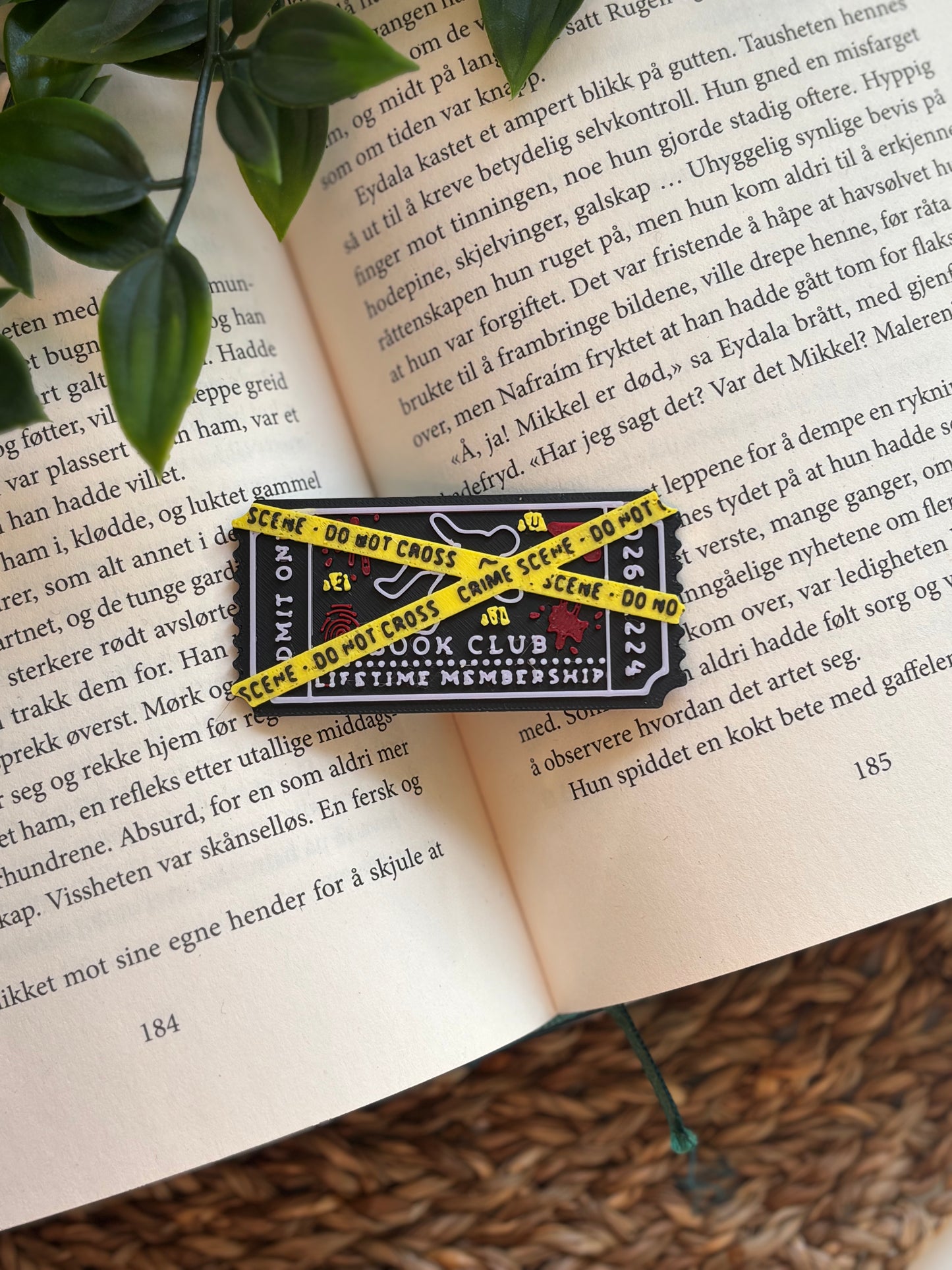 Crime Scene Book Club Ticket Pin