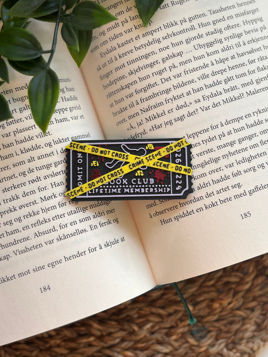 Crime Scene Book Club Ticket Pin