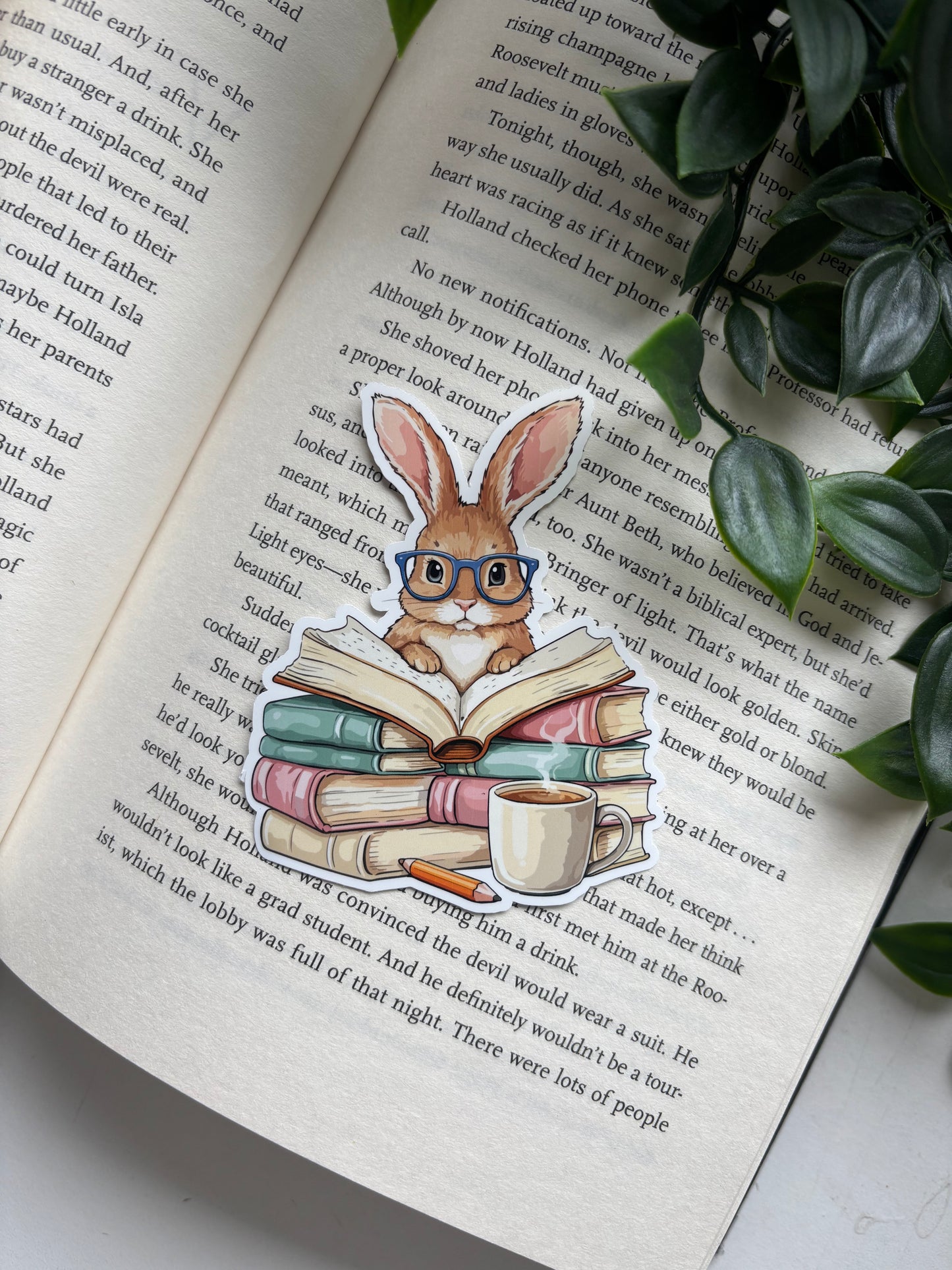 Reading Rabbit Sticker