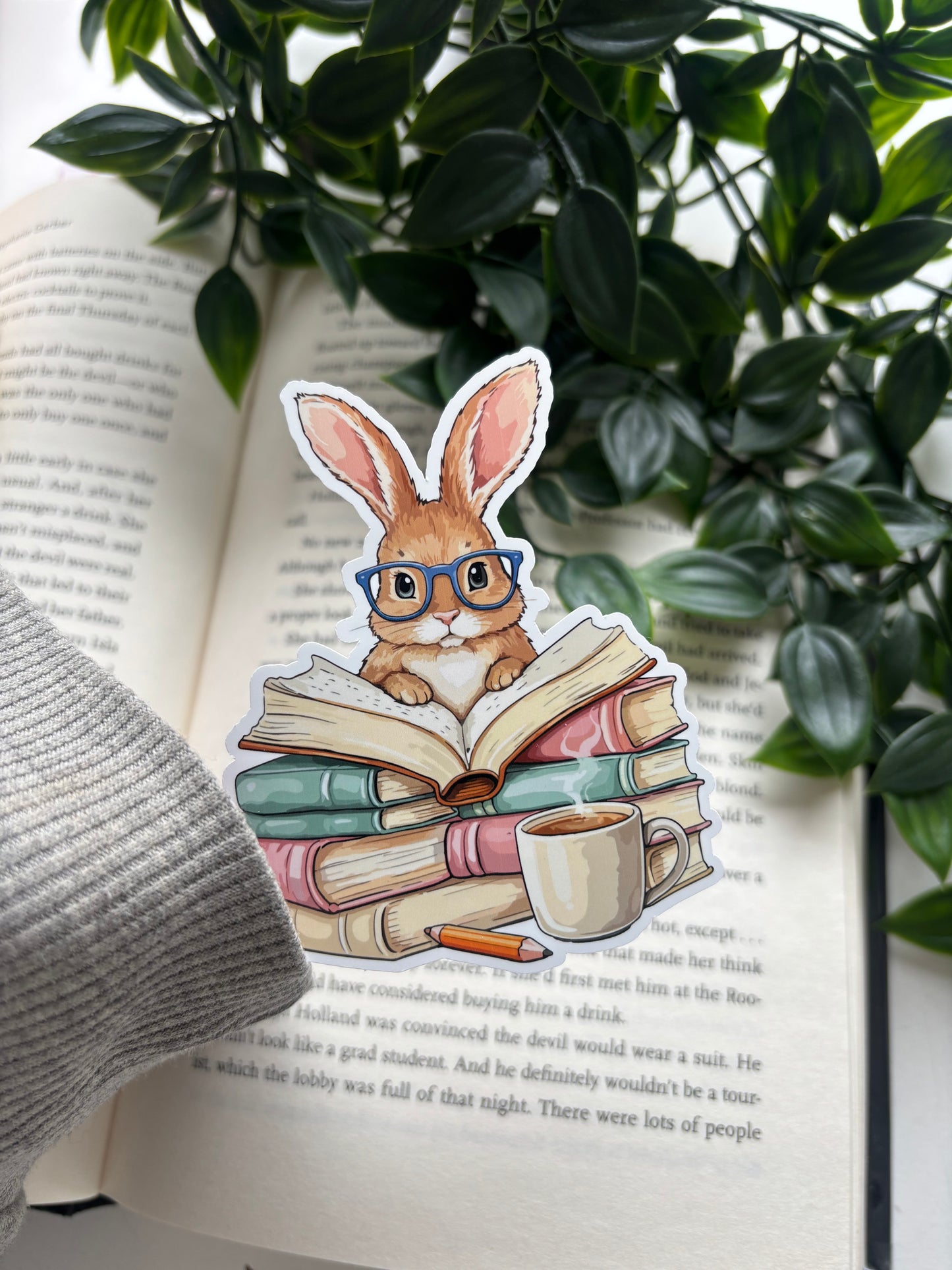 Reading Rabbit Sticker