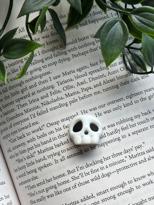 3D printet hodeskalle -  Miniatyr til mini bokhyller