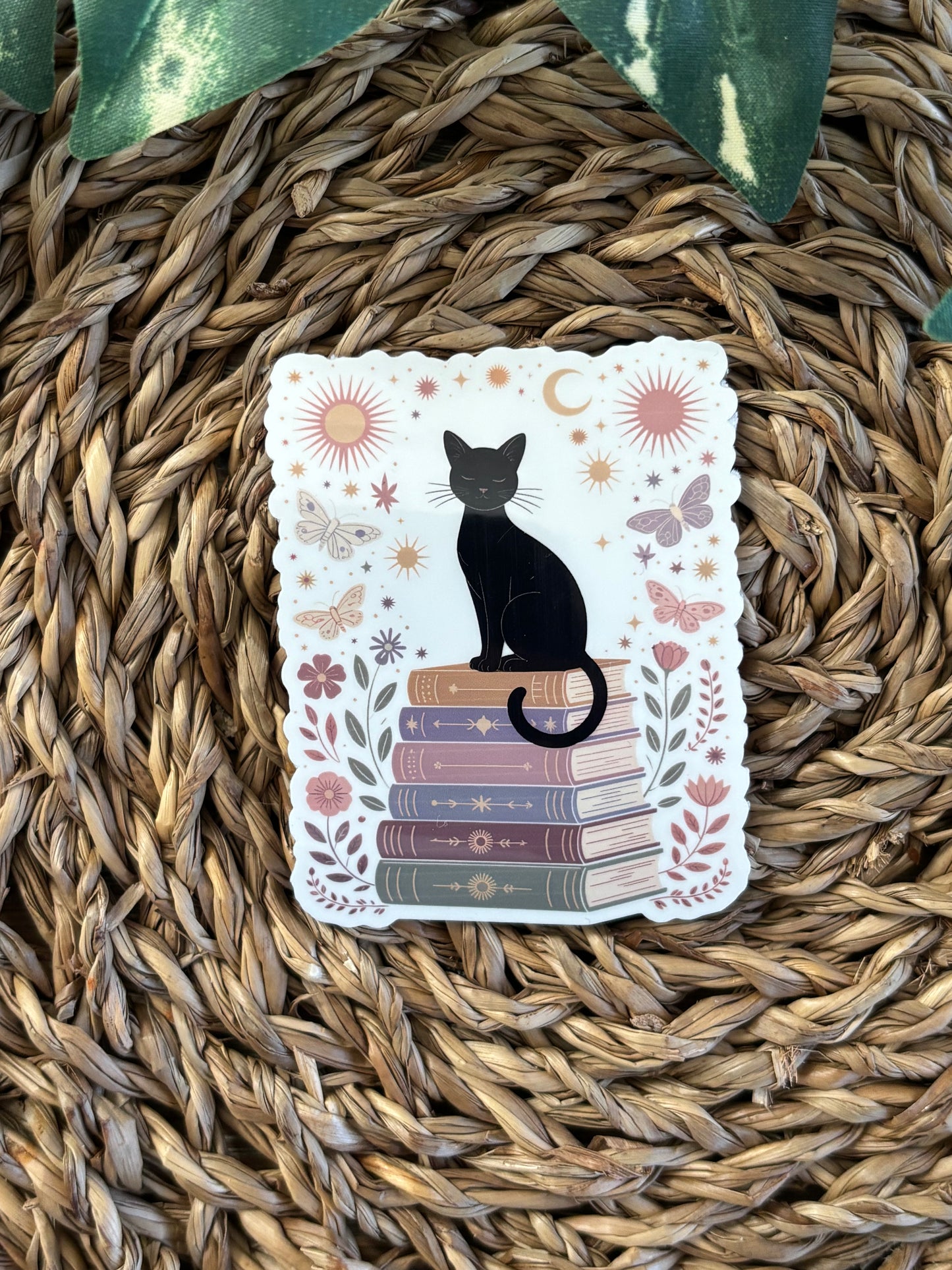 Cat on a stack Sticker