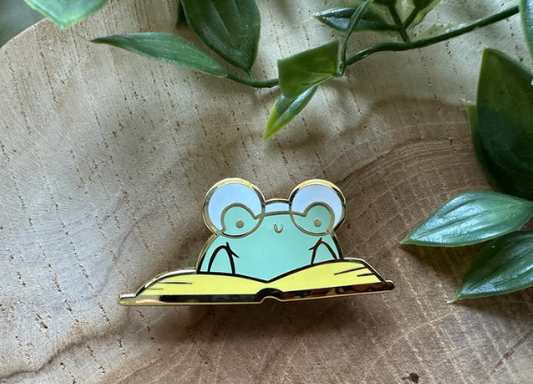 Reading Frog Enamel Pin