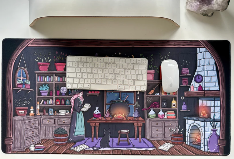 Inside the Witch's Cottage Desk Mat / Gaming Mousepad