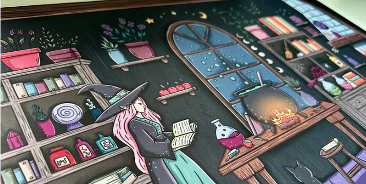 Inside the Witch's Cottage Desk Mat / Gaming Mousepad