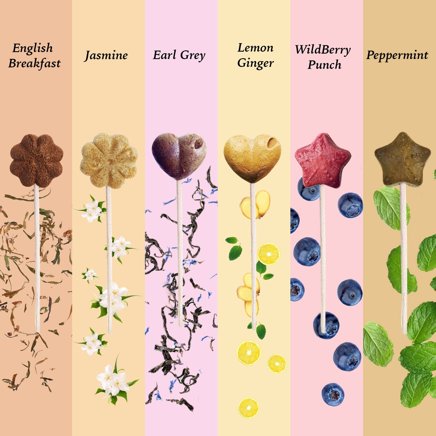 Tea-Pop Gaveboks, Elegant Boks med 18 Tea-Pops