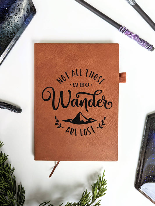 Not All Who Wander - Vegan Leather Mini Dot Journal