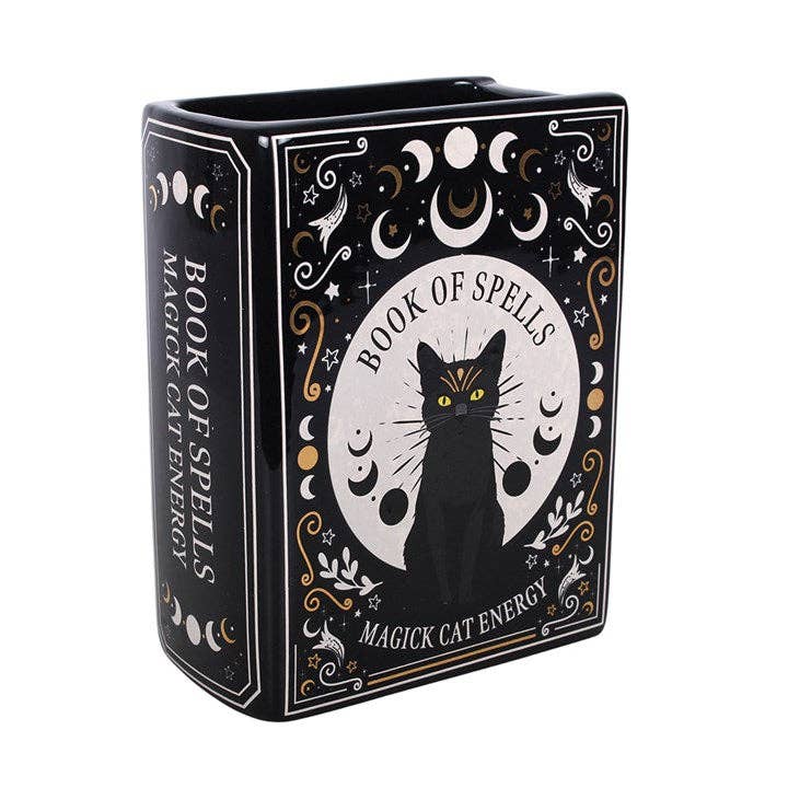 Black Cat Magick Book Vase