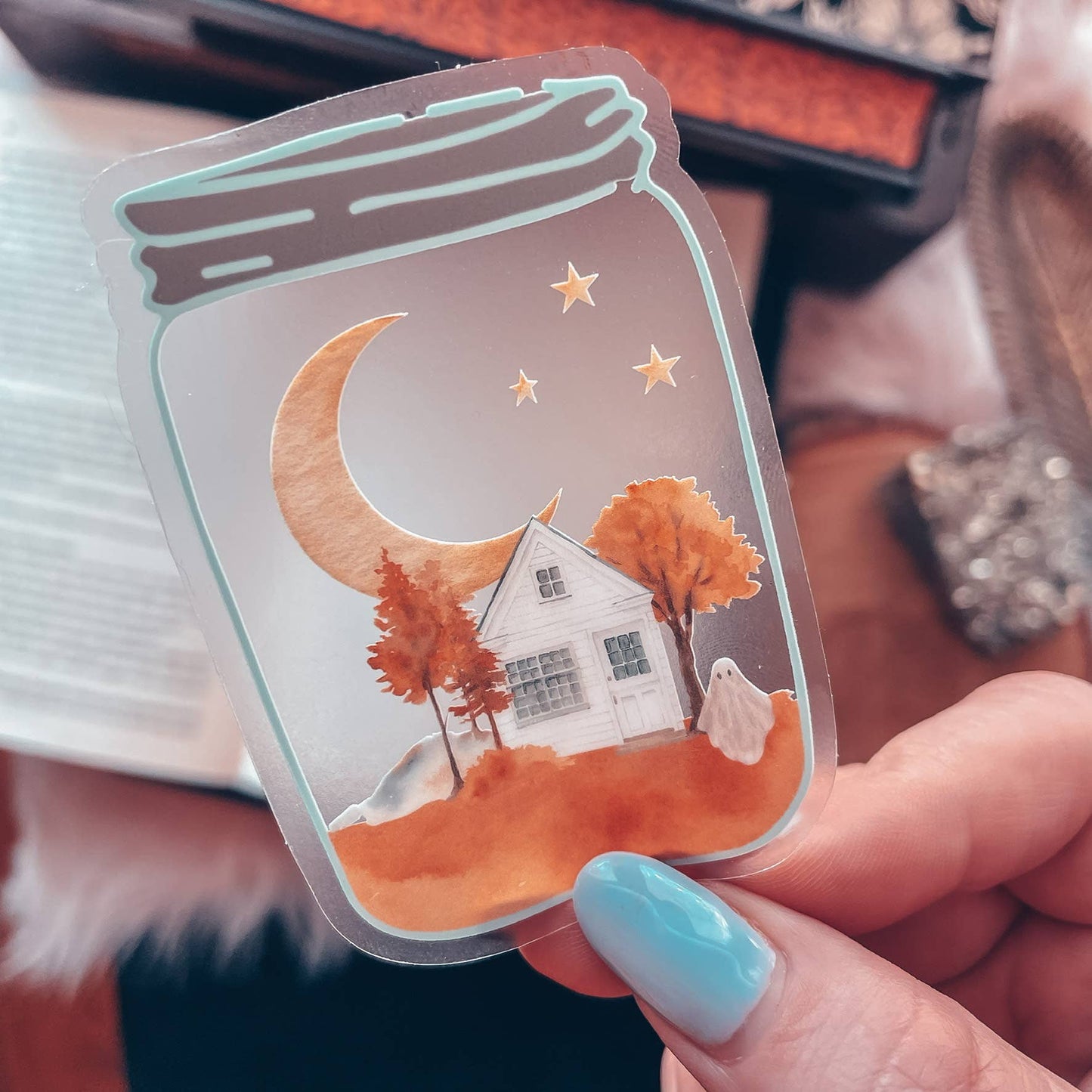 Clear Spooky Vibes Sticker