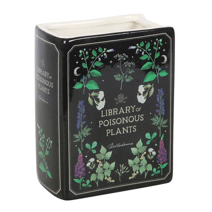Poisonous Plants Gothic Botanical Book Shaped Vase