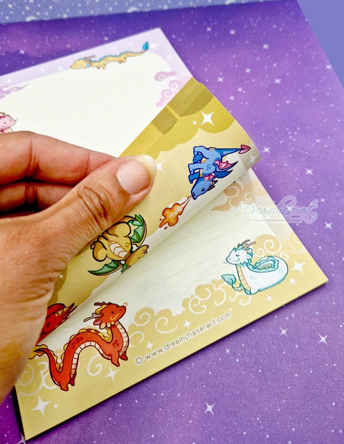 Dragon Buddies med trykk på begge sider - A5 notatblokk
