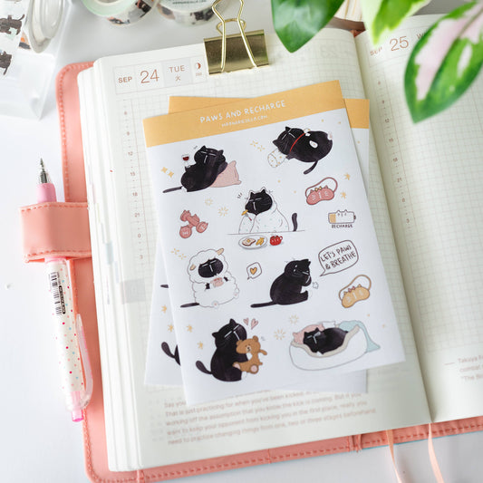 Self Care Cat Sticker Sheet