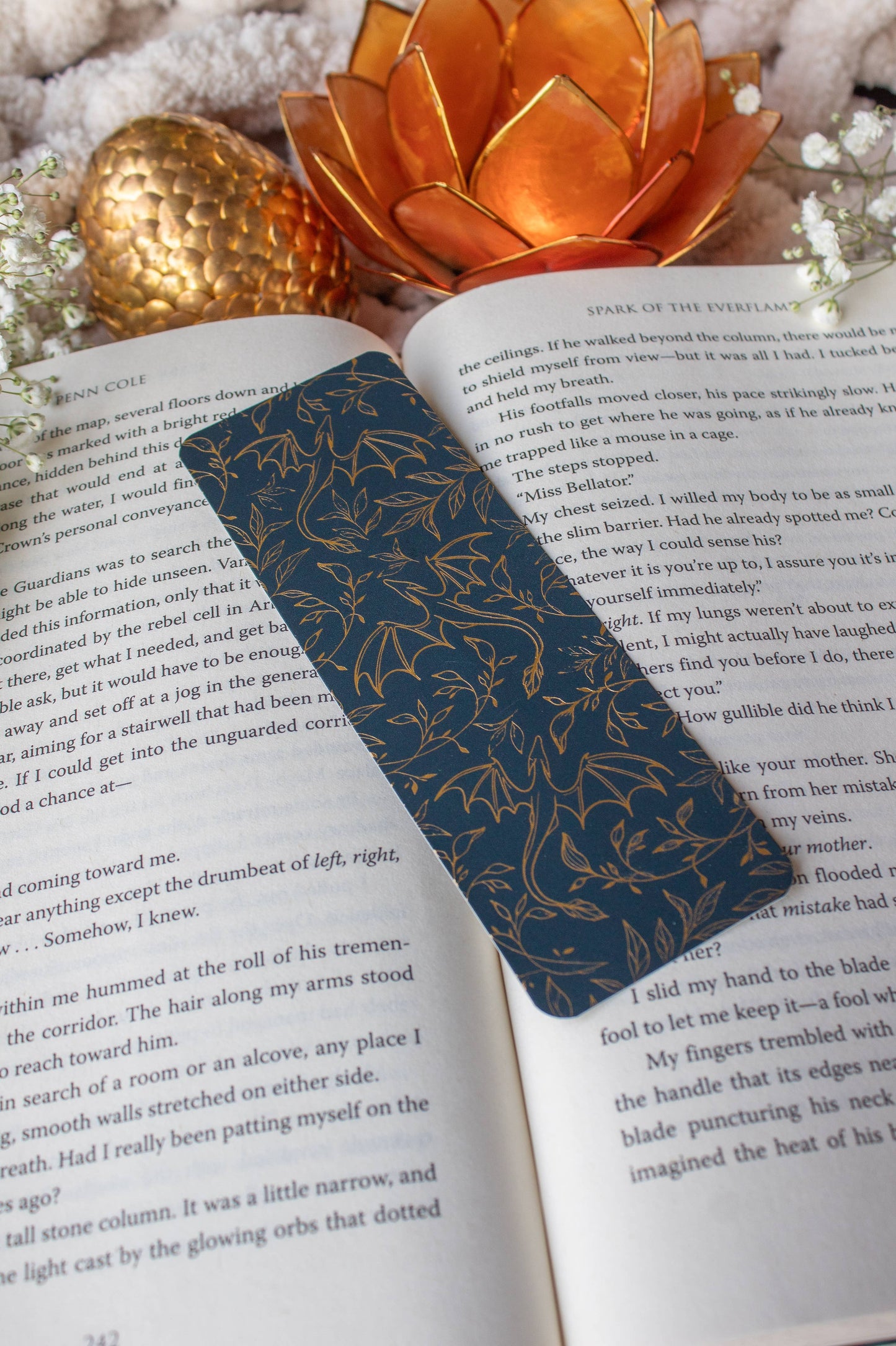 Teal Dragons Gold Foil Bokmerke