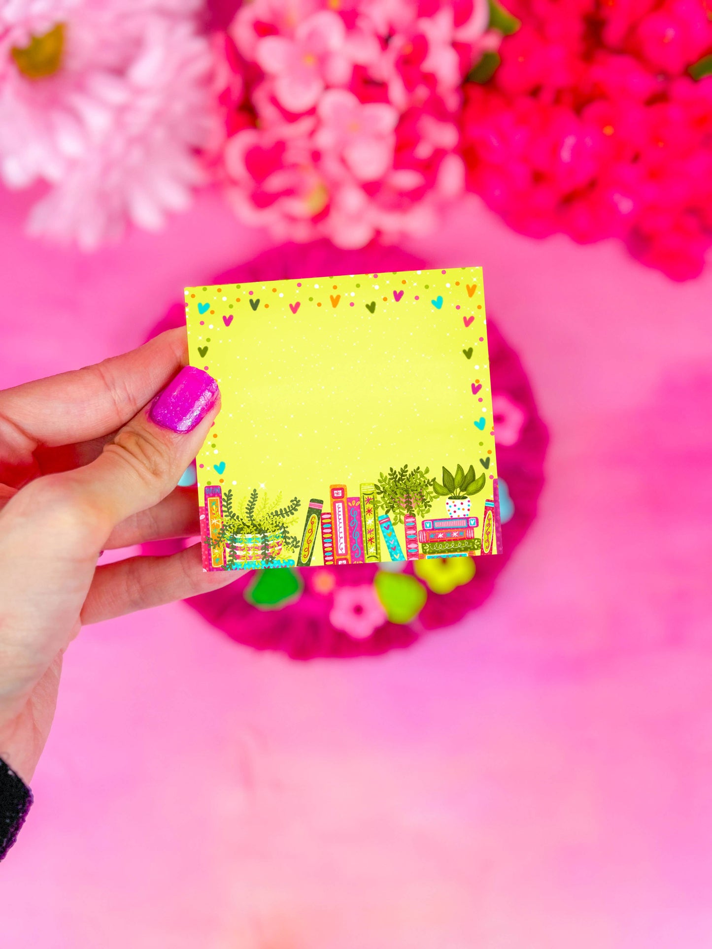 Botanical Book Shelf Sticky Notes
