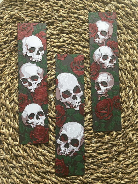 Roze Skulls 3 stk Bokmerker