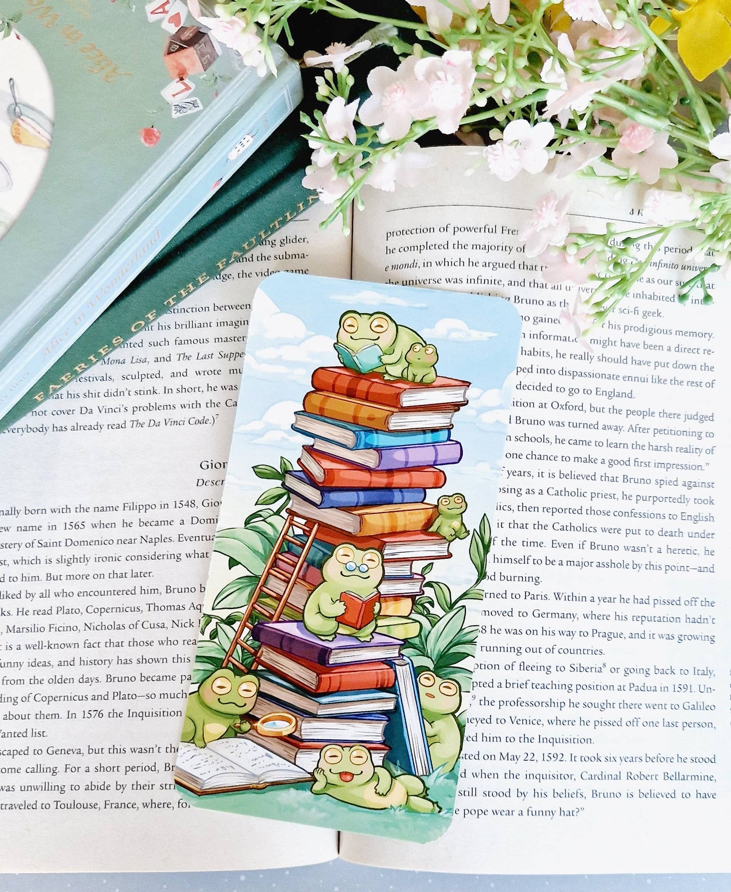 Froggy Librarians Reading Log Bokmerke