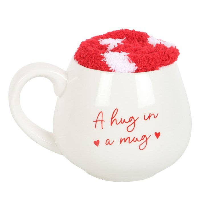 Hug in a Mug - Kopp og kosesokker gavesett