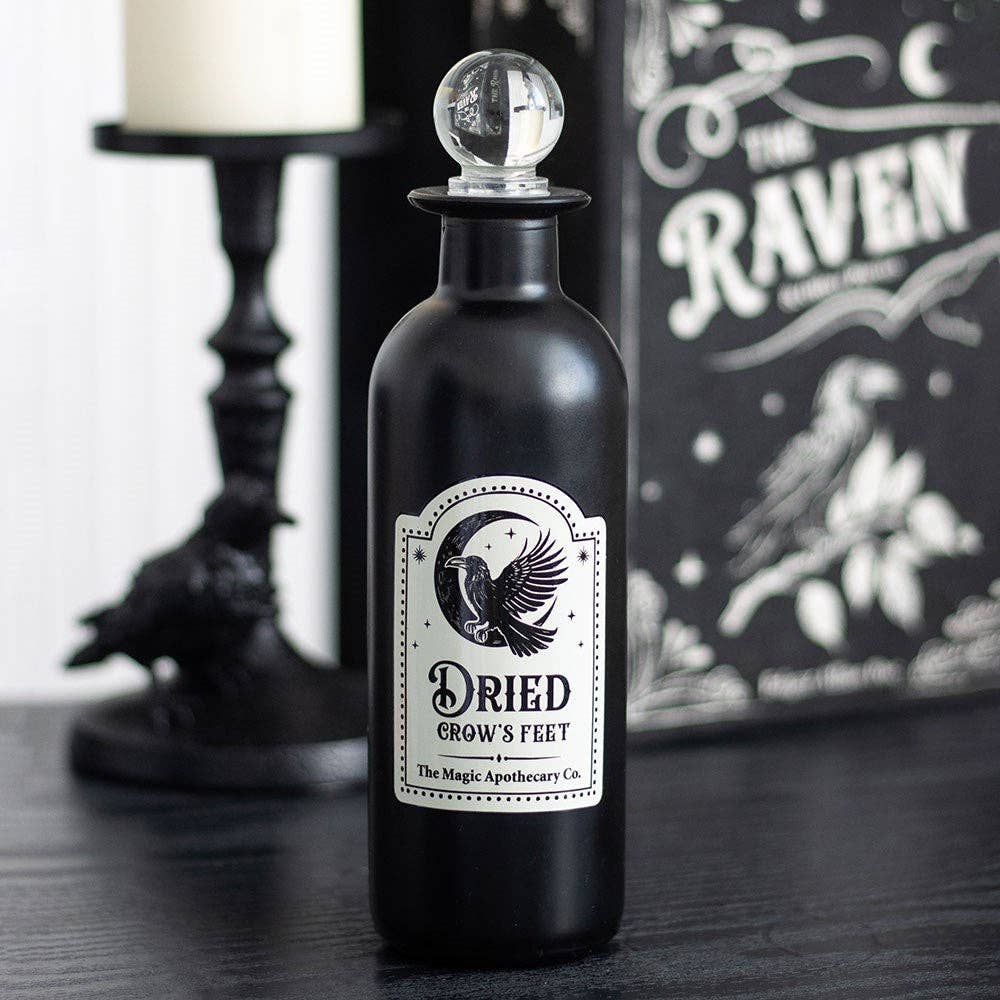 Dried Crow's Feet Glass Potion Bottle