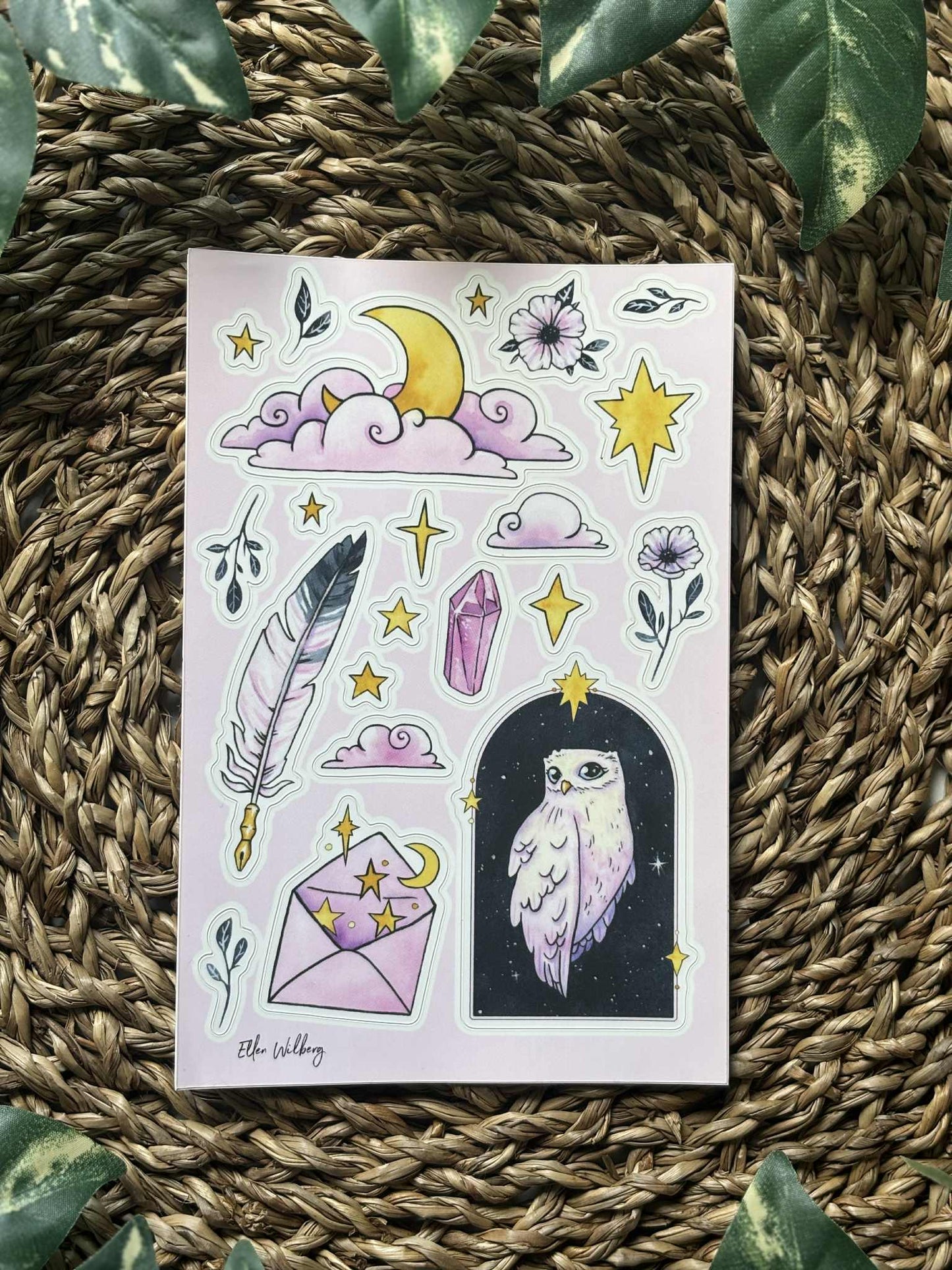 Klistremerkeark Ugle - Ellen Wilberg