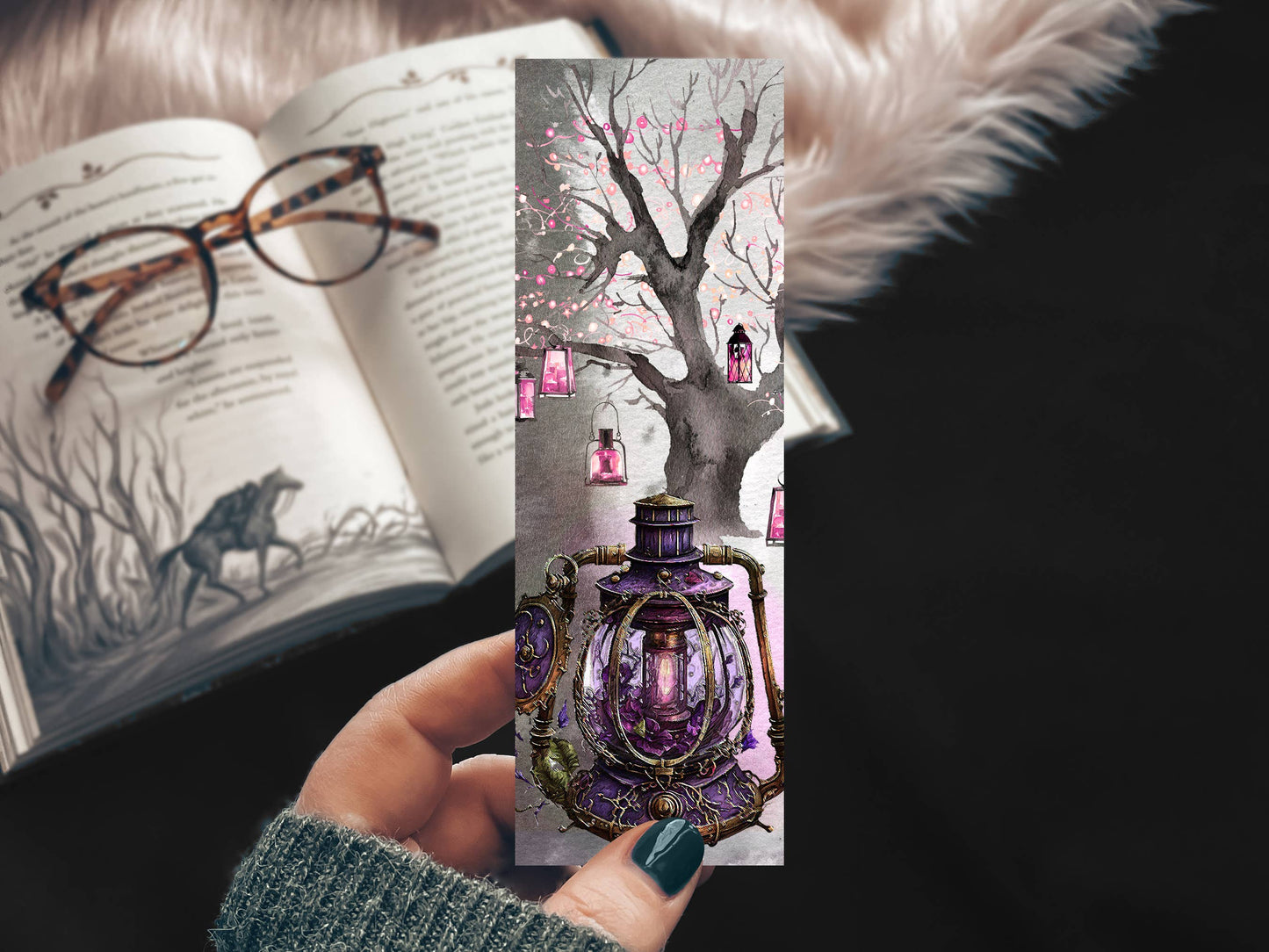 Happy Halloween Forest Lanterns Bokmerke