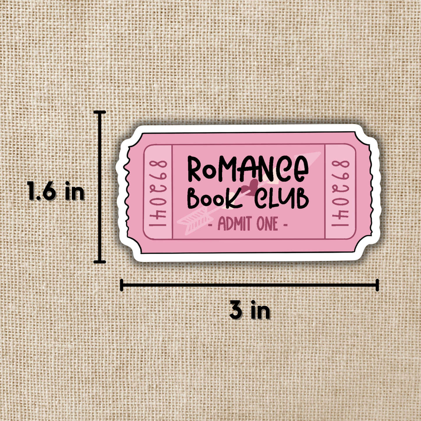 Romance Book Club Ticket Sticker