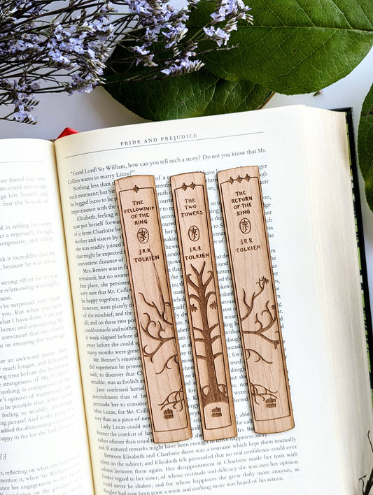 Tolkien LotR Book Spine - Bokmerke i tre